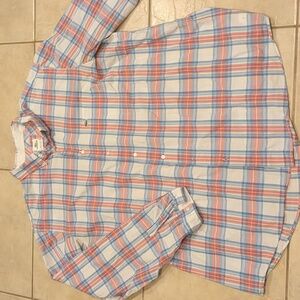 Lacoste Pink & Blue Plaid Button Down Shirt Size 2XLT